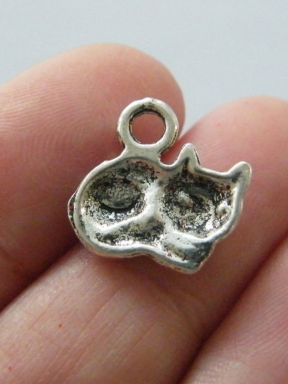 Silver Cat Charm Pendant - Cute Kitty Accent - Picture 4 of 6